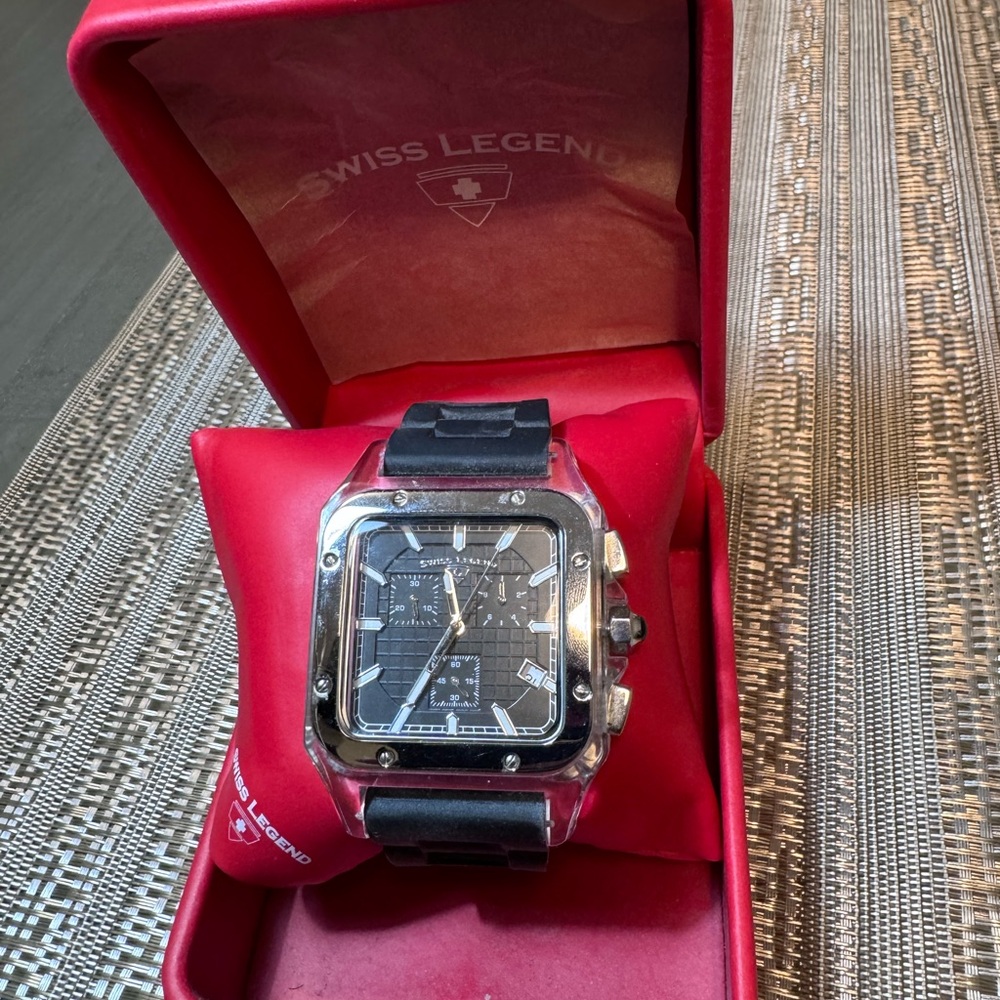 Swiss Legend Black and Silver Watch
